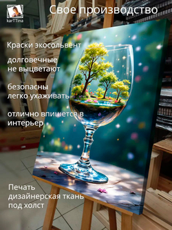 Картина "Фантастический лес в бокале", на стену 30х40см 1шт.