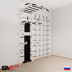 Шведская стенка Sv Sport усиленная 6260 (Турник рукоход/Брусья/Стойка/Скамья/Канатный лаз)