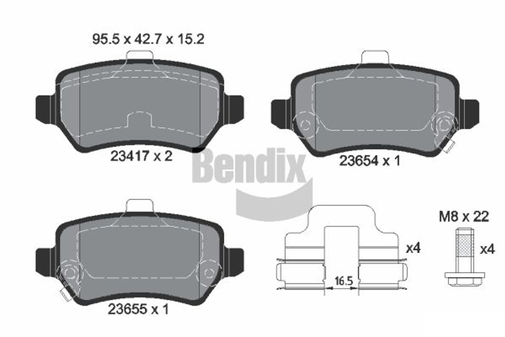 BENDIX Braking - BPD1057-BEN - Komplet plocica, disk-kocnica