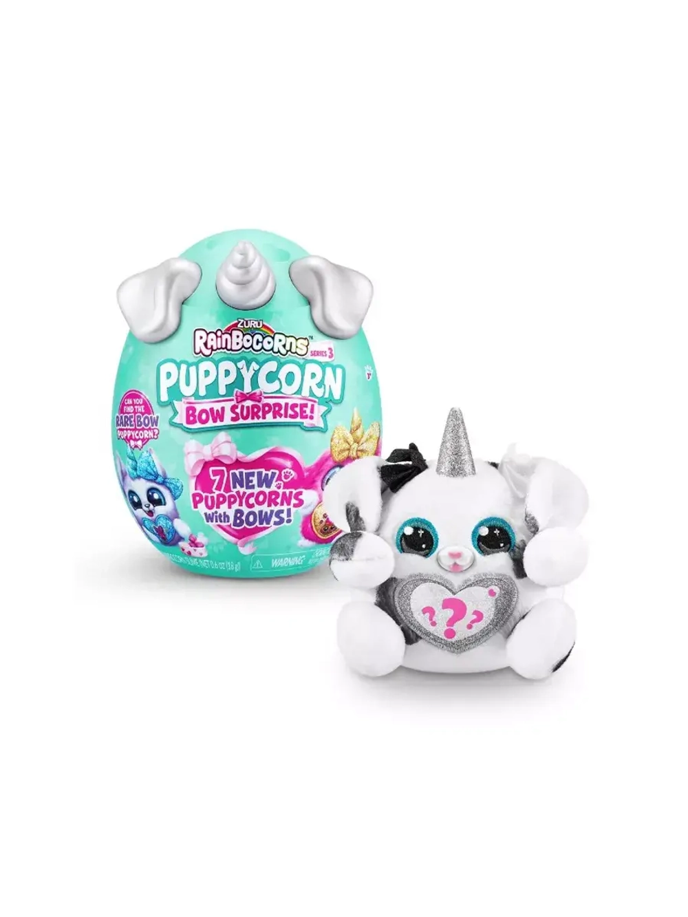 Мягкая игрушка сюрприз яйцо Rainbocorns Puppycorn Bow Зуру
