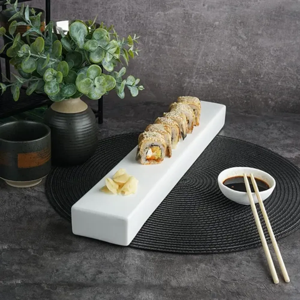 Блюдо прямоугольное 43*7 см h3,5 см брусок для закусок White Matt Panasia P.L. Proff Cuisine [1]