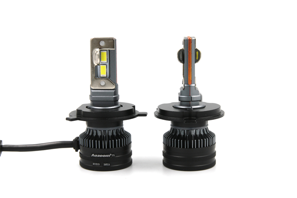 Cветодиодные лампы H4 Aozoom P9 с вентилятором 12V, 52W, 5500K, чип Korea WT52 (комплект, 2шт)