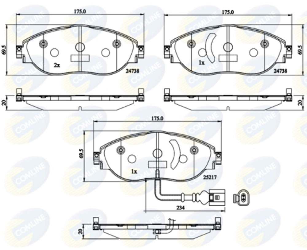 COMLINE - CBP12201-CML - Brake Pad Set, disc brake