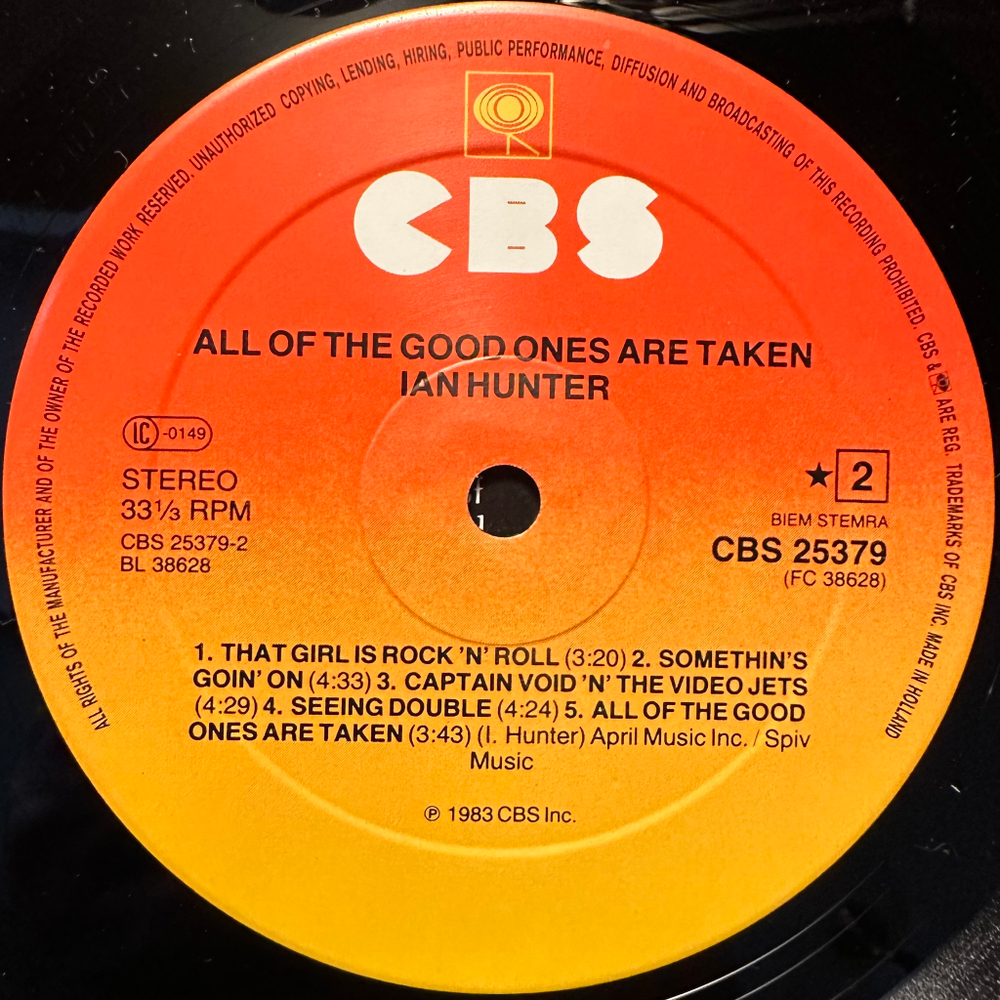 Ian Hunter - All Of The Good Ones Are Taken (Голландия 1983г.)