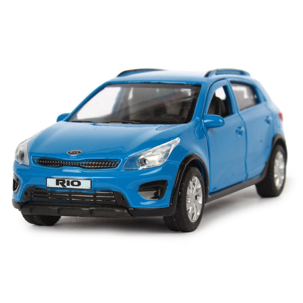 Модель ин. мет. "Kia Rio" 12см, двери, багаж, синий, коробка XLINE-12-BU (Технопарк)