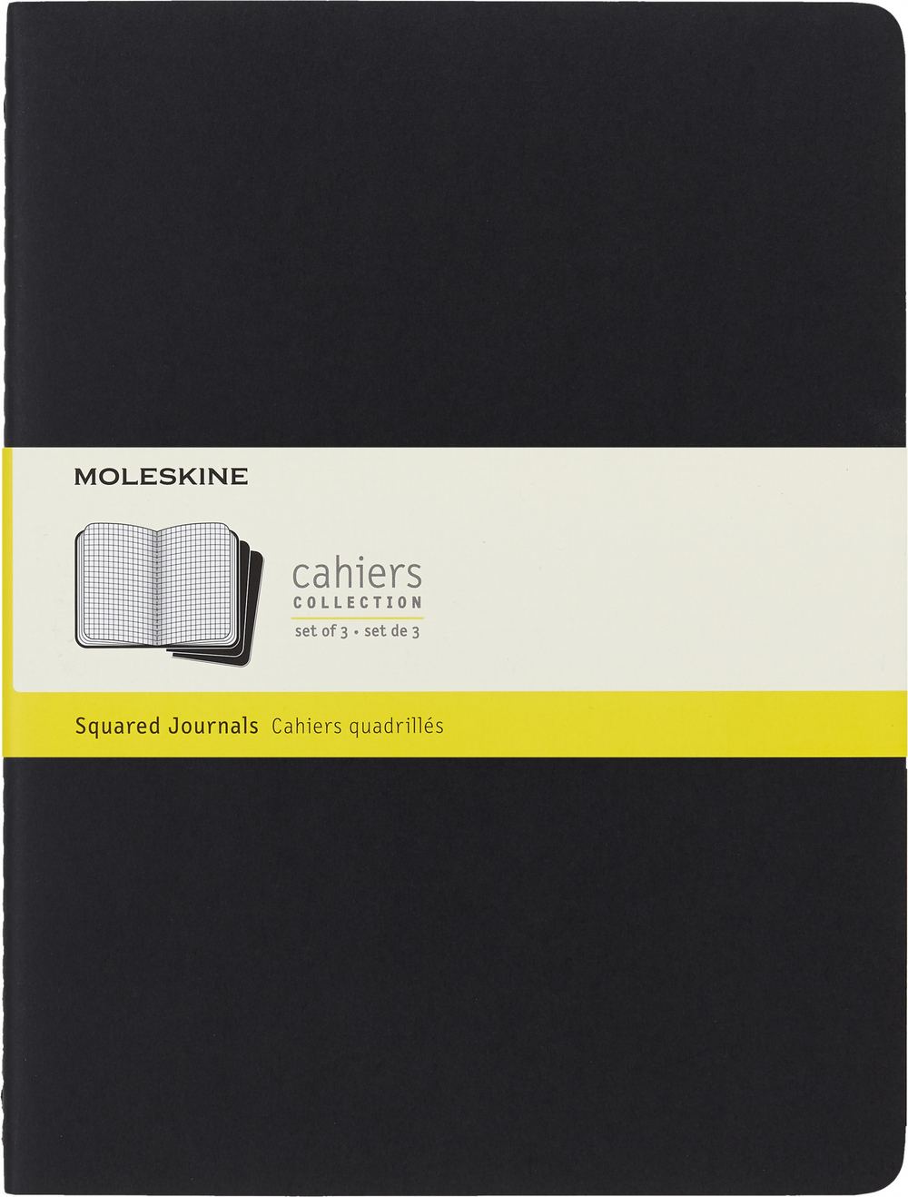 Блокнот Moleskine Cahier Journal (QP322) XLarge 190х250мм обложка картон 120стр. клетка черный (3шт)