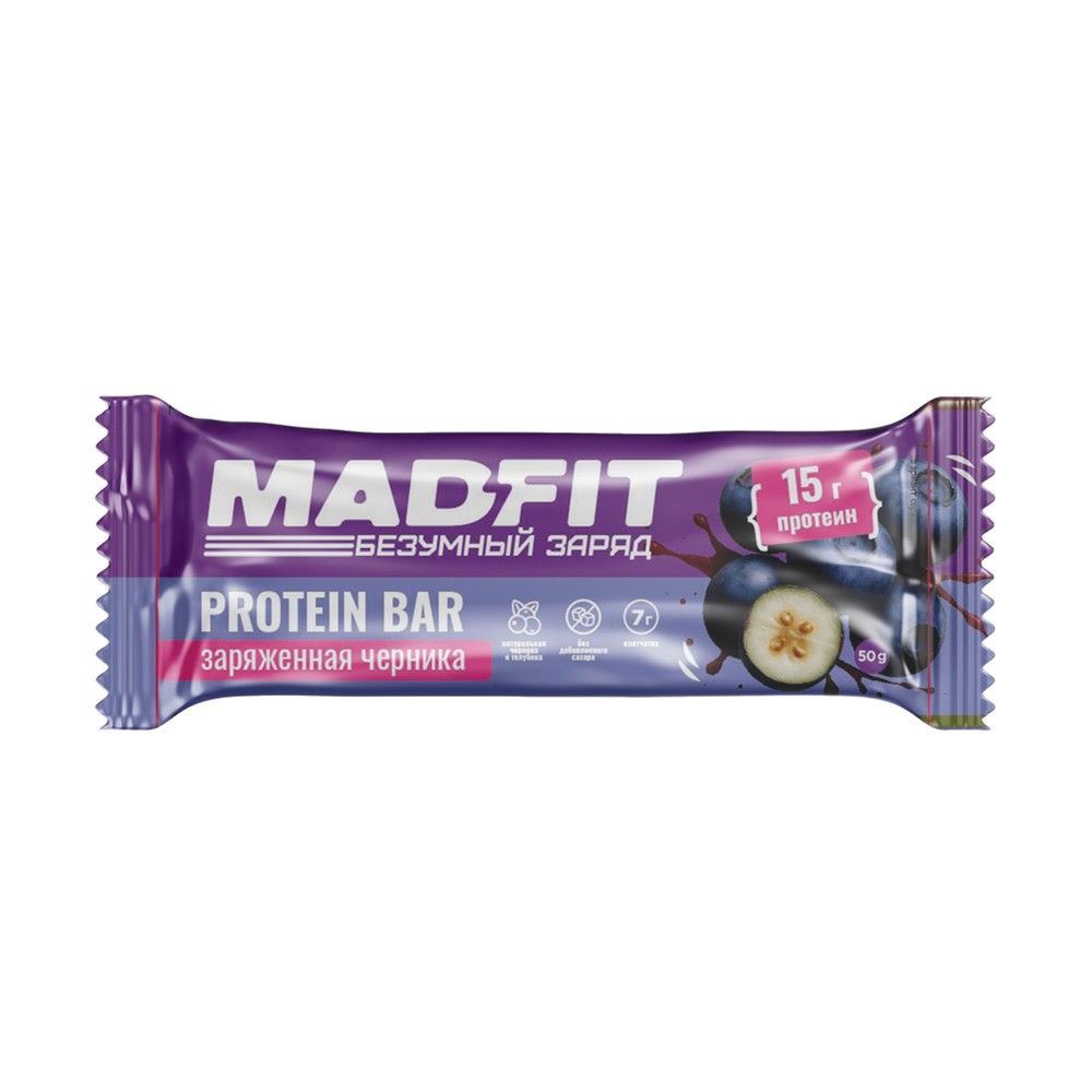 Батончик протеиновый Mad Fit Черника 50г