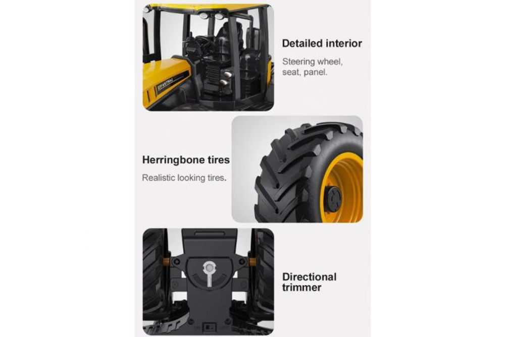 Радиоуправляемый фермерский трактор Double Eagle JCB с прицепом 2.4G масштаб 1:16 - E360-003