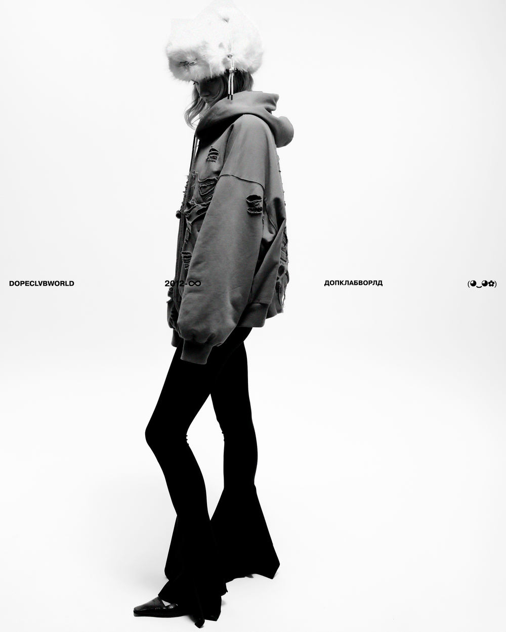 DOPECLVB FOREVER ZIP HOODIE (GRAY)