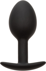 Черная анальная пробка из силикона Weighted Silicone Plug - 7,5 см. (Цвет: черный)