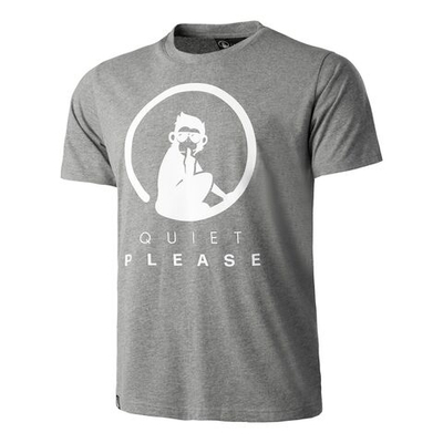 Мужское теннисное поло Quiet Please Baseline Logo T-Shirt Men - Grey, White