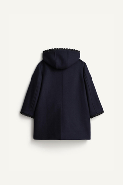 ZARA ПАЛЬТО С КАПЮШОНОМ - LIMITED EDITION, ТЕМНО-СИНИЙ