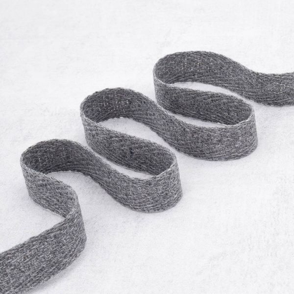 Тесьма (лента) киперная (100% х/б) 15 мм / 25 метров, рис.9758, 30 серый, С3863Г17