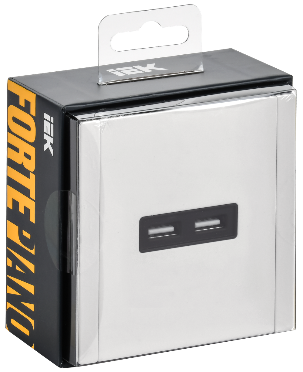 FORTE&PIANO Розетка USB A+A 3,1А FP249M металл белый IEK