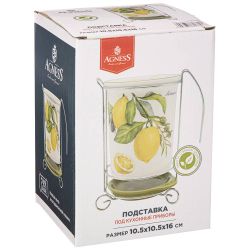 ПОДСТАВКА ПОД КУХОННЫЕ ПРИБОРЫ AGNESS "ЛЕМОН ТРИ" 10,5*16 СМ (КОР=18ШТ.)