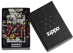 Зажигалка ZIPPO Graffiti King с покрытием 540 Matte, латунь/сталь, разноцветная, матовая, 38x13x57 м