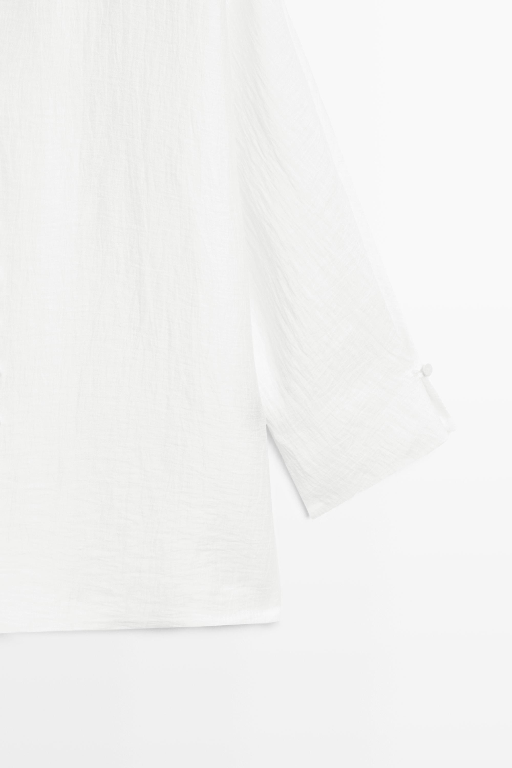 Massimo Dutti Куртка-рубашка из смесового льна с пуговицами, белый