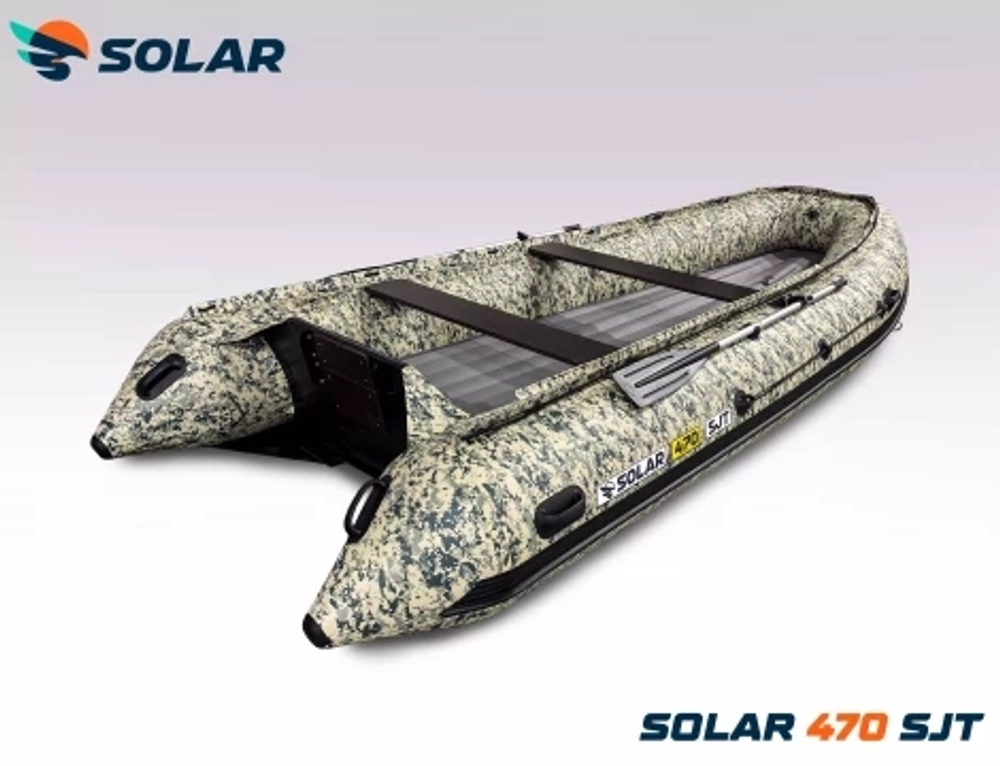 Лодка надувная моторная solar-470 super jet tunnel