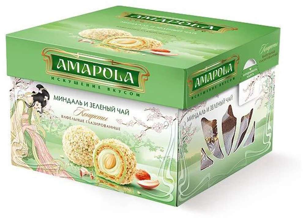 Конфеты Амапола миндаль и зеленый чай 100гр.