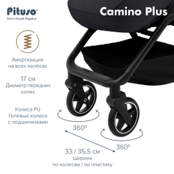 Pituso Коляска прогулочная CAMINO+ Black