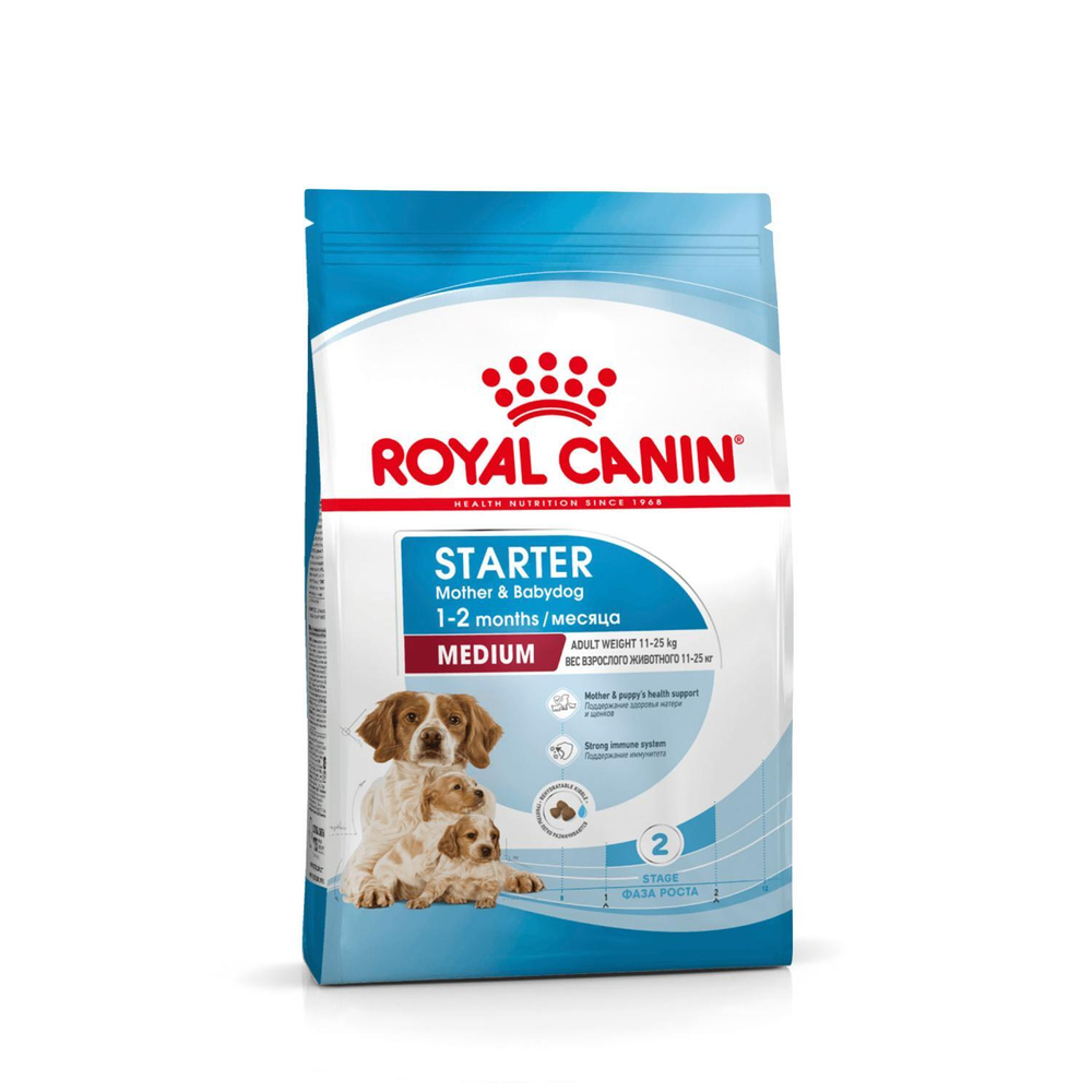Royal Canin Medium Starter Mother&Babydog Медиум Стартер энд бебидог Корм для щенков средних пород до 2 месяцев беременных и кормящих собак 4кг