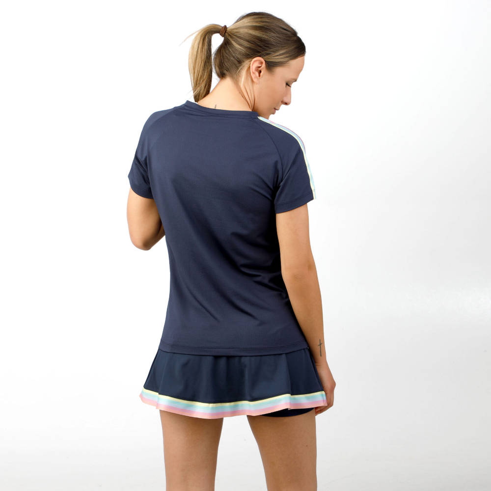 Женская теннисная юбка Quiet Please Rainbow Bounce Skirt Women - Dark Blue, Multicoloured