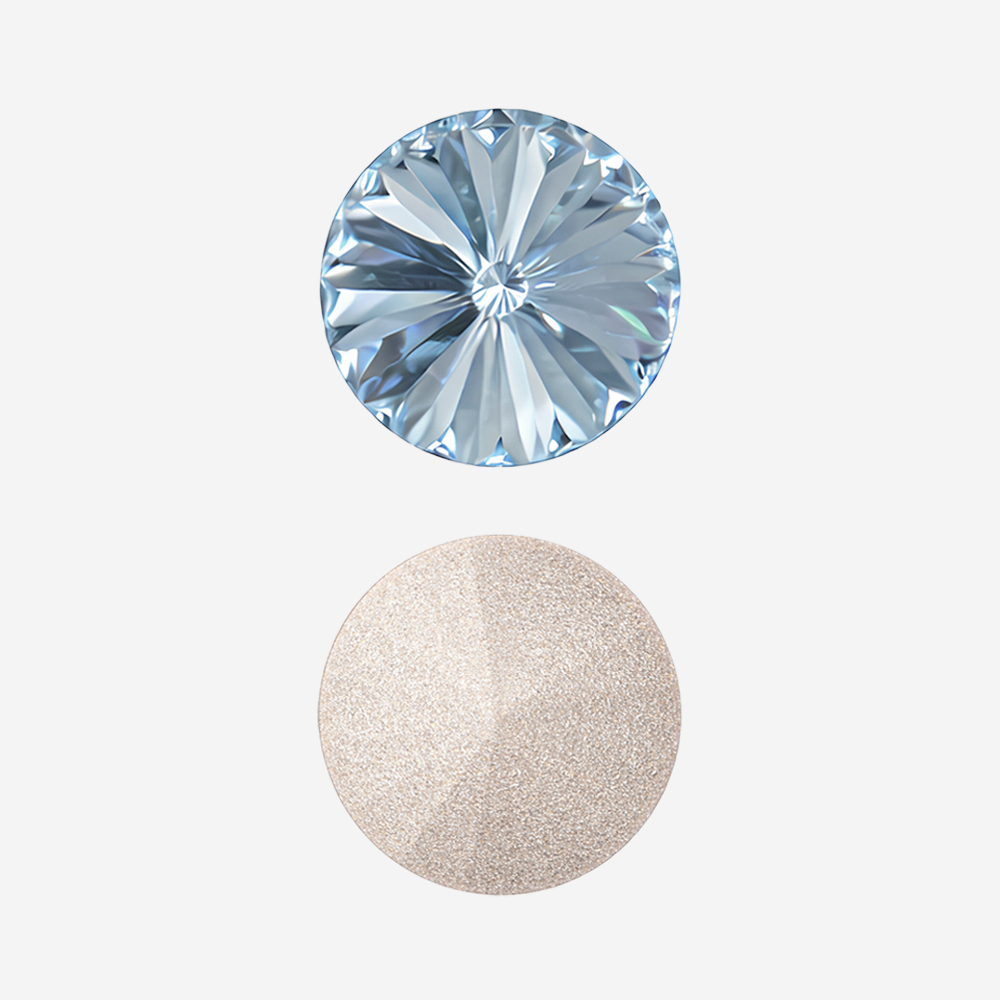 Кристалл Риволи (Rivoli), оттенок "Светлый Сапфир"/"Light Sapphire", 12мм