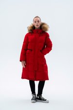 Зимнее пальто с капюшоном и опушкой из меха RedFox