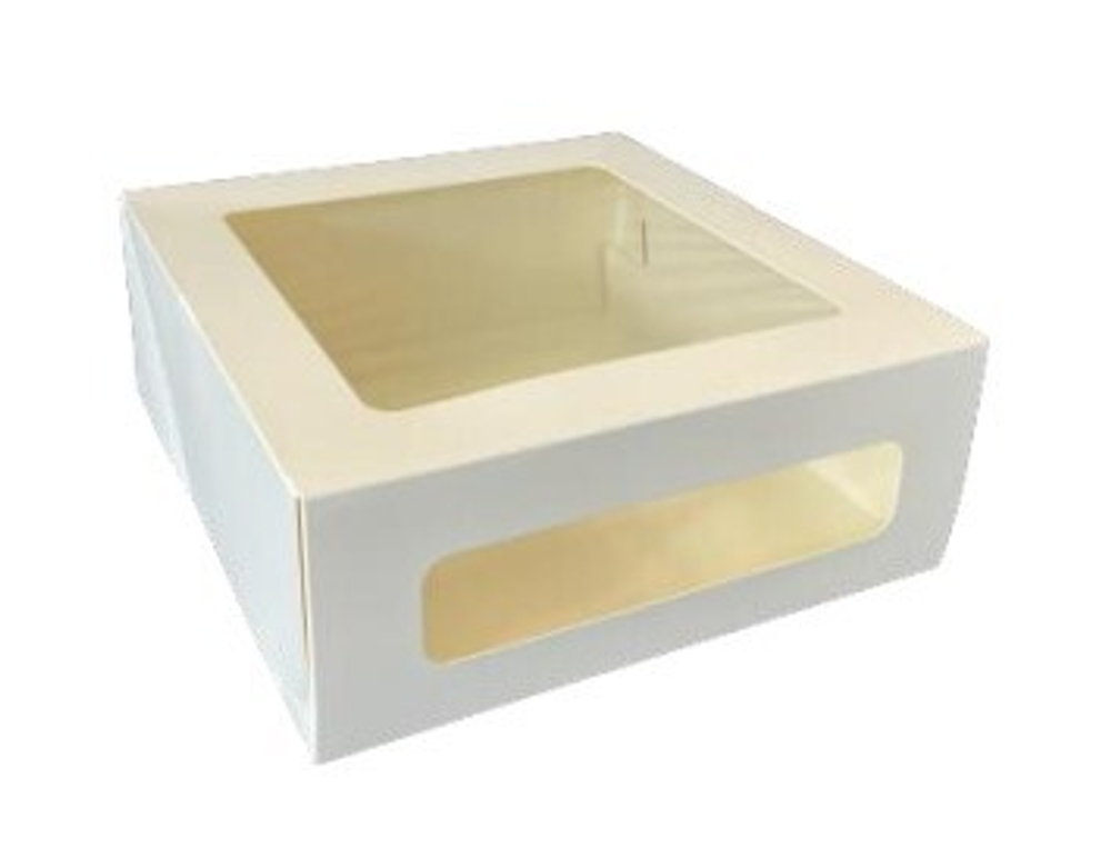 Упаковка картонная для торта 240*240*100мм Cake Window White (15шт/уп., 75 шт/кор)