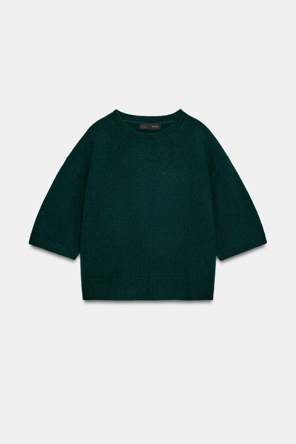 СВИТЕР ИЗ 100% ШЕРСТИ С ОБЪЁМНЫМИ КОРОТКИМИ РУКАВАМИ — ZARA