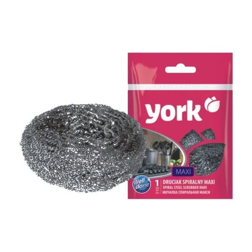 Губка спиральная стальная Макси YORK