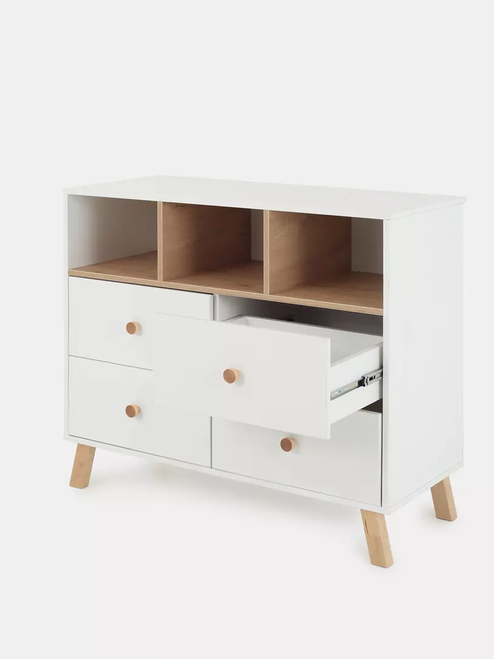 Комод с ящиком "Style" 80 см 2 ящика 2 отсека (арт.115) Cloud White