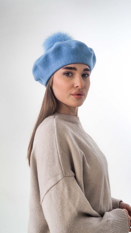 Берет с помпоном Tonak (506 Темно-лиловый / 56-57 / 0.3 / 30х30х6)