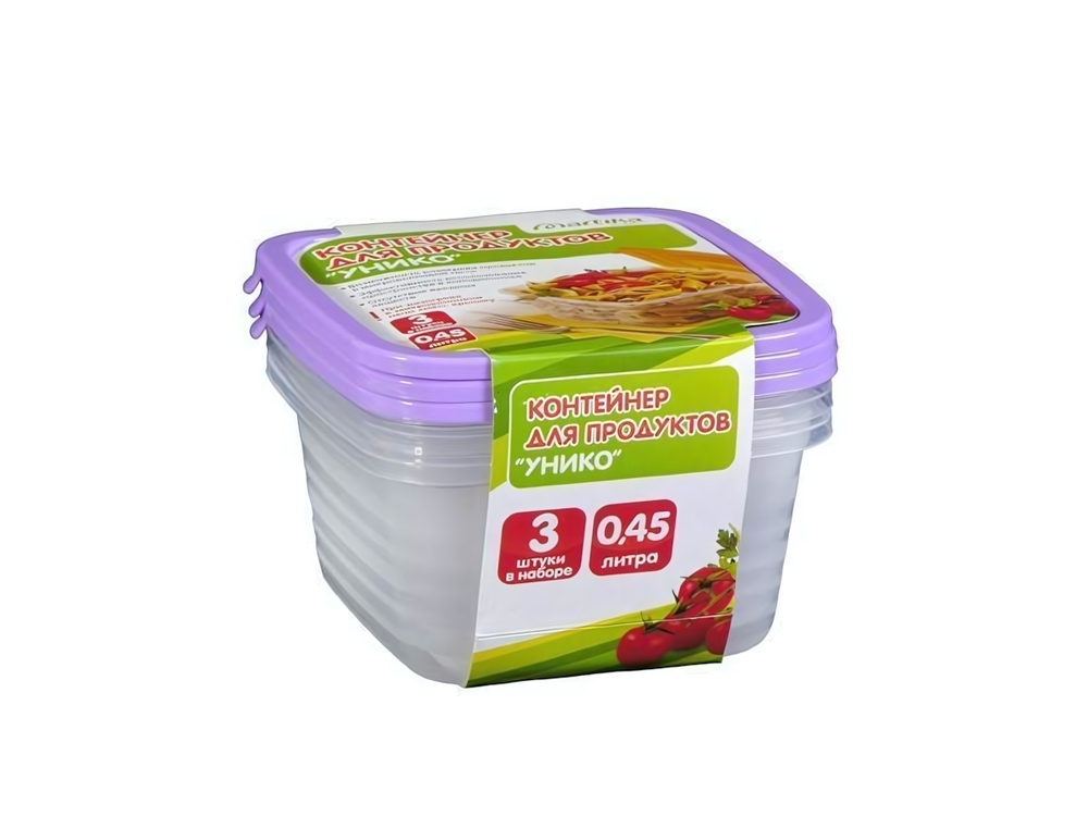 Комплект контейнеров (СВЧ) "Унико" 0,45л 3шт