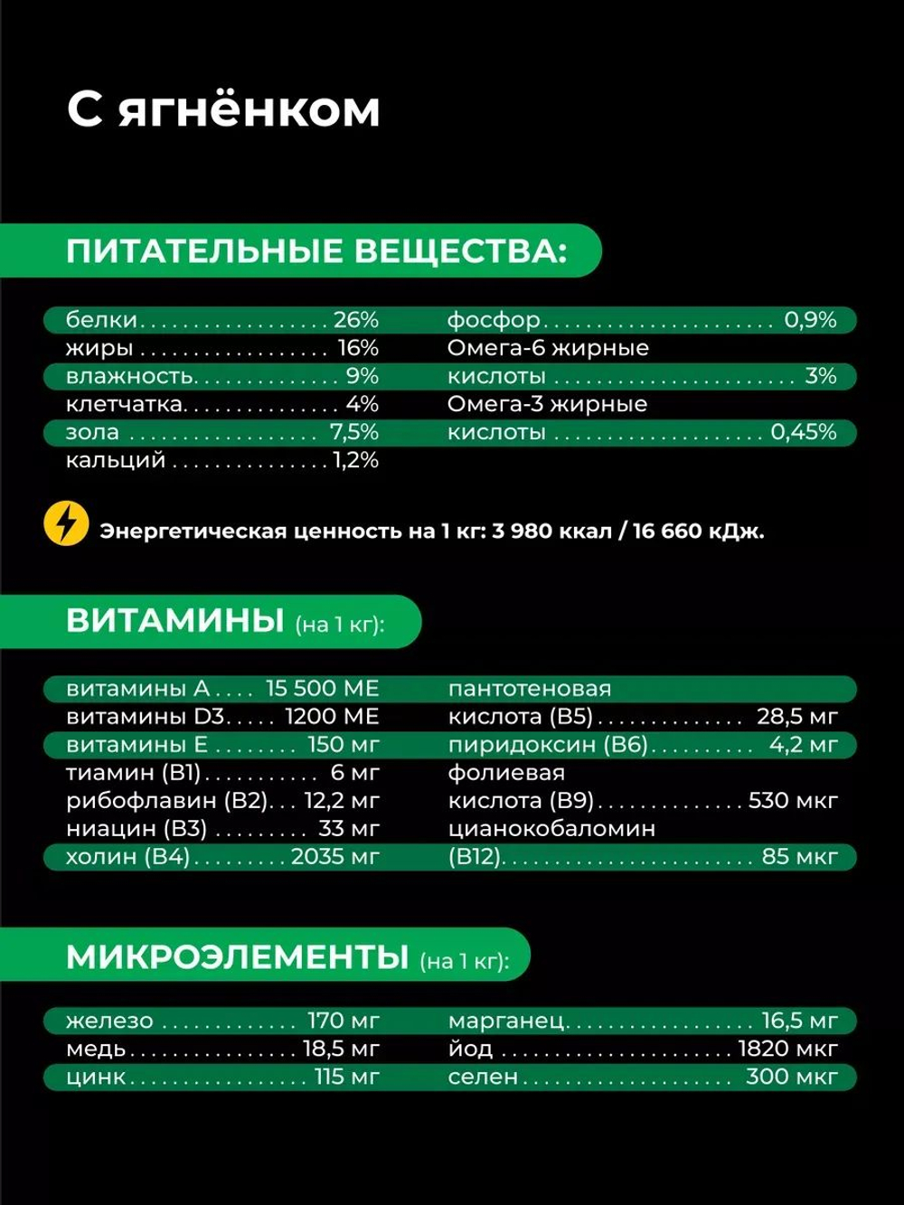 Корм сухой для взрослых собак породы Померанский шпиц, с ягненком, 800 гр, QUATTRO