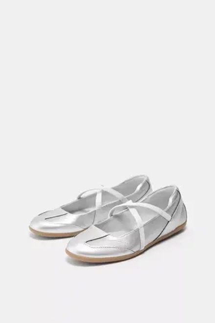 PULL&BEAR Спортивные балетки, серебряный