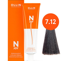 OLLIN PROFESSIONAL N-JOY - перманентная крем-краска для волос, 7/12 русый пепельно-фиолетовый, 100 мл