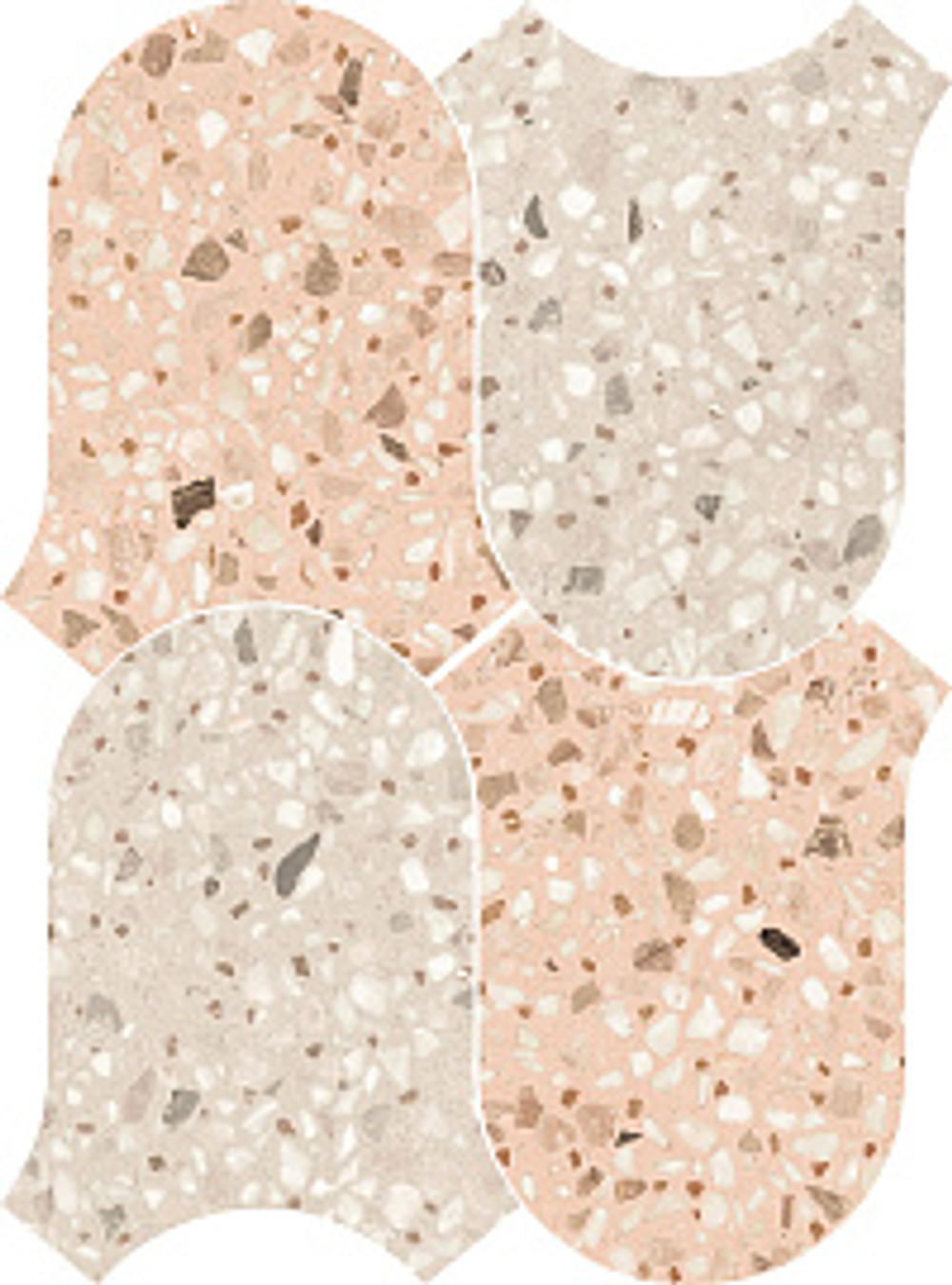 Мозаика / Керамогранит 41zero42 CHICCO Mosaic Onda Rosa/Greige 27x36,5 арт.4101286 (9мм.)