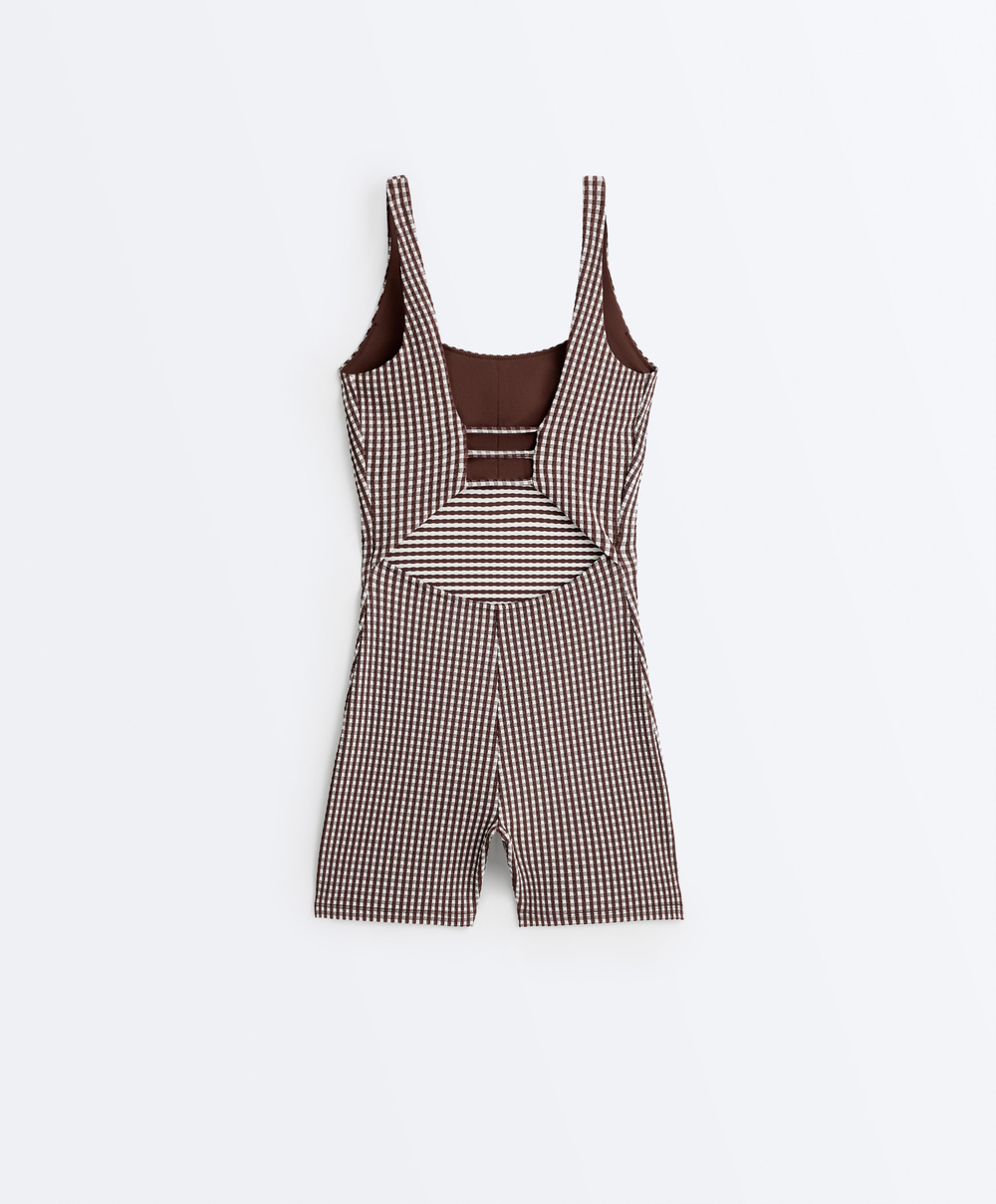 Oysho Короткий комбинезон Comfortlux виши, коричнево-красный