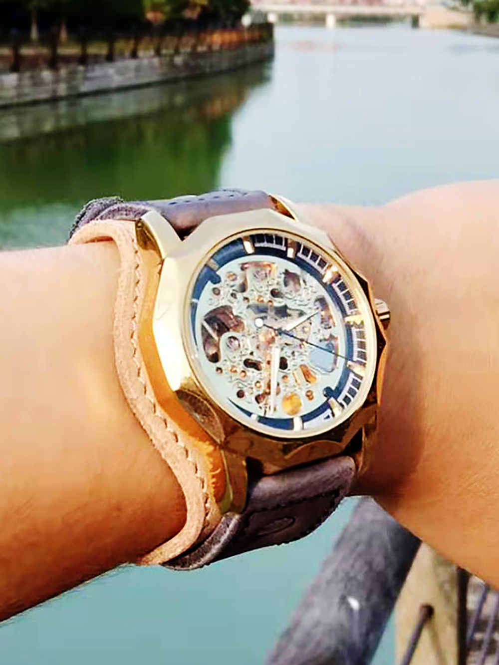 Часы скелетоны мужские механические Elegant YOURTIME