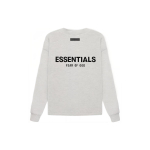 Толстовка Fear of God Essentials SS22 Relaxed Crewneck Light Oatmeal Logo, FOG-SS22-340
