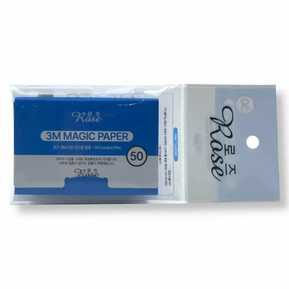 ROSE 3M MAGIC PAPER OIL CONTROL FILM Салфетки матирующие для лица, 50 шт