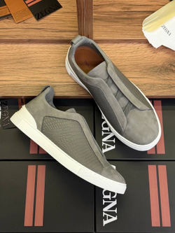 Кеды Zegna Triple Stitch с вставками кожи крокодила