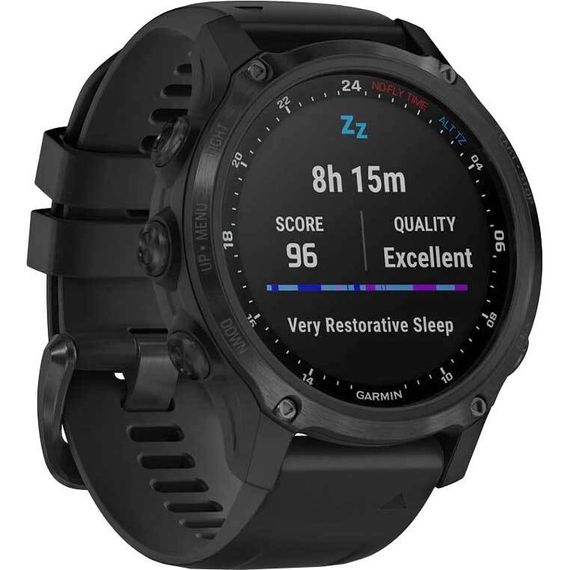 Умные часы - дайвинг компьютер Garmin Descent MK2s угольно-серый корпус с DLC-покрытием, черный силиконовый ремешок