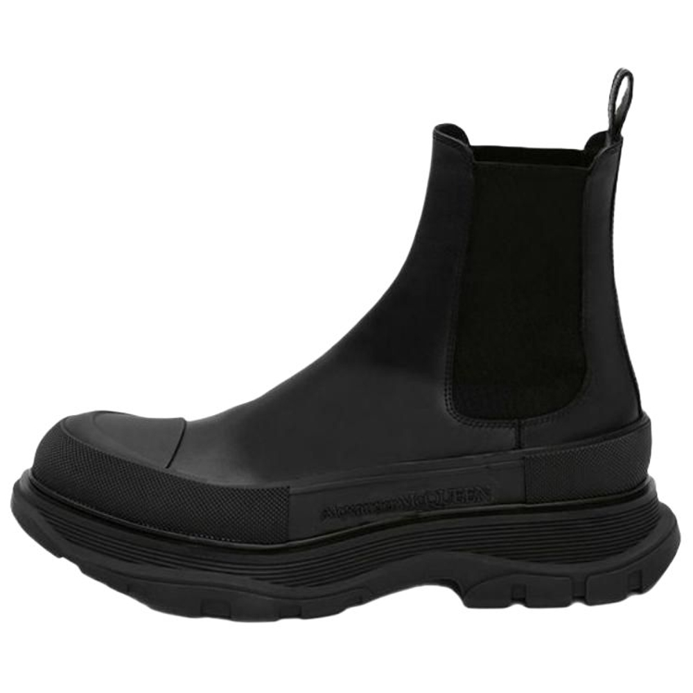 Alexander McQueen Tread Slick Ankle Boot Black Silver