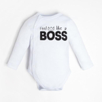 Боди с дл.рукавом Little Boss, рост 68-74 см, белый (Крошка Я)