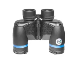 Бинокль Sturman 8x40 WP WA с видом спереди, черный с синими вставками