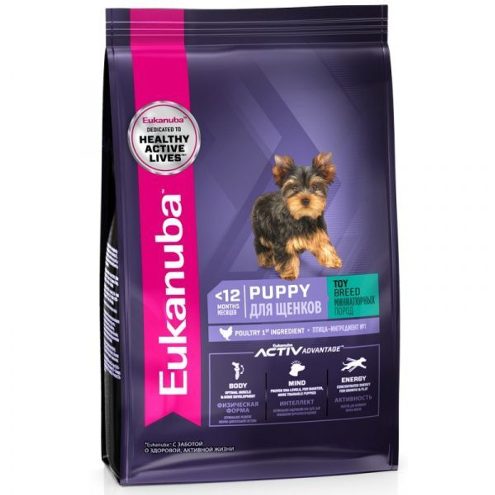 Сухой корм Eukanuba Puppy Toy Breed <12 months для щенков миниатюрных пород с птицей 500 г