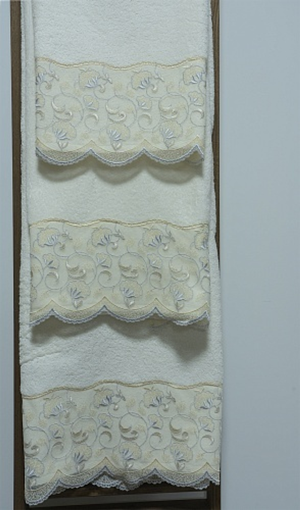 Набор полотенец 3шт Sandri Lace Beige Gold