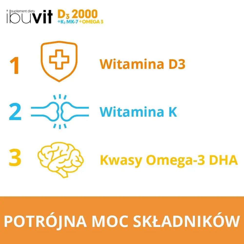 Ибувит D3 2000 + K2 MK-7 Омега 3 - 30 капсул